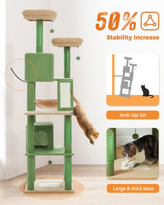 Cat Tree Palace - Cat Scratching Posts USA Cat Scratching Post Specialists | Cat Scratcher Trees & Poles 70.9" Multilevel Cat Scratching Tree with Condo's