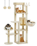 Cat Tree Palace - Cat Scratching Posts USA Cat Scratching Post Specialists | Cat Scratcher Trees & Poles Beige 59" Multilevel Cat Scratching Tree With Condo