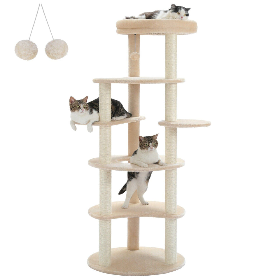 Cat Tree Palace - Cat Scratching Posts USA Cat Scratching Post Specialists | Cat Scratcher Trees & Poles Beige 61" Cat Scratching Tree/ Pole/ Post