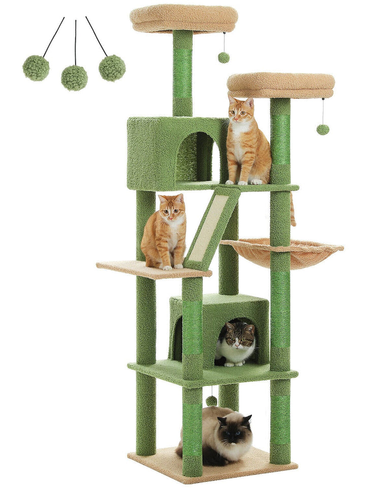 Cat Tree Palace - Cat Scratching Posts USA Cat Scratching Post Specialists | Cat Scratcher Trees & Poles Cactus 70.9" Multilevel Cat Scratching Tree with Condo's