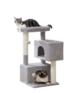 Cat Tree Palace - Cat Scratching Posts USA Cat Scratching Post Specialists | Cat Scratcher Trees & Poles Gray 31.5" Cat Scratching Tree with Condos