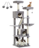 Cat Tree Palace - Cat Scratching Posts USA Cat Scratching Post Specialists | Cat Scratcher Trees & Poles Gray 70.9" Multilevel Cat Scratching Tree with Condo's