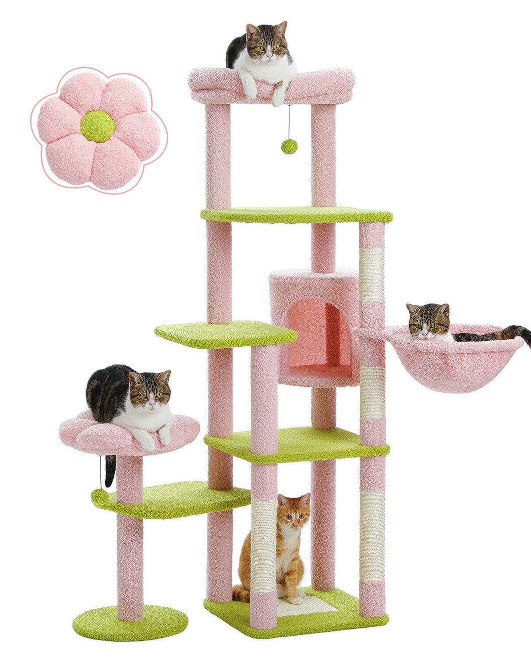 Cat Tree Palace - Cat Scratching Posts USA Cat Scratching Post Specialists | Cat Scratcher Trees & Poles Pink 59