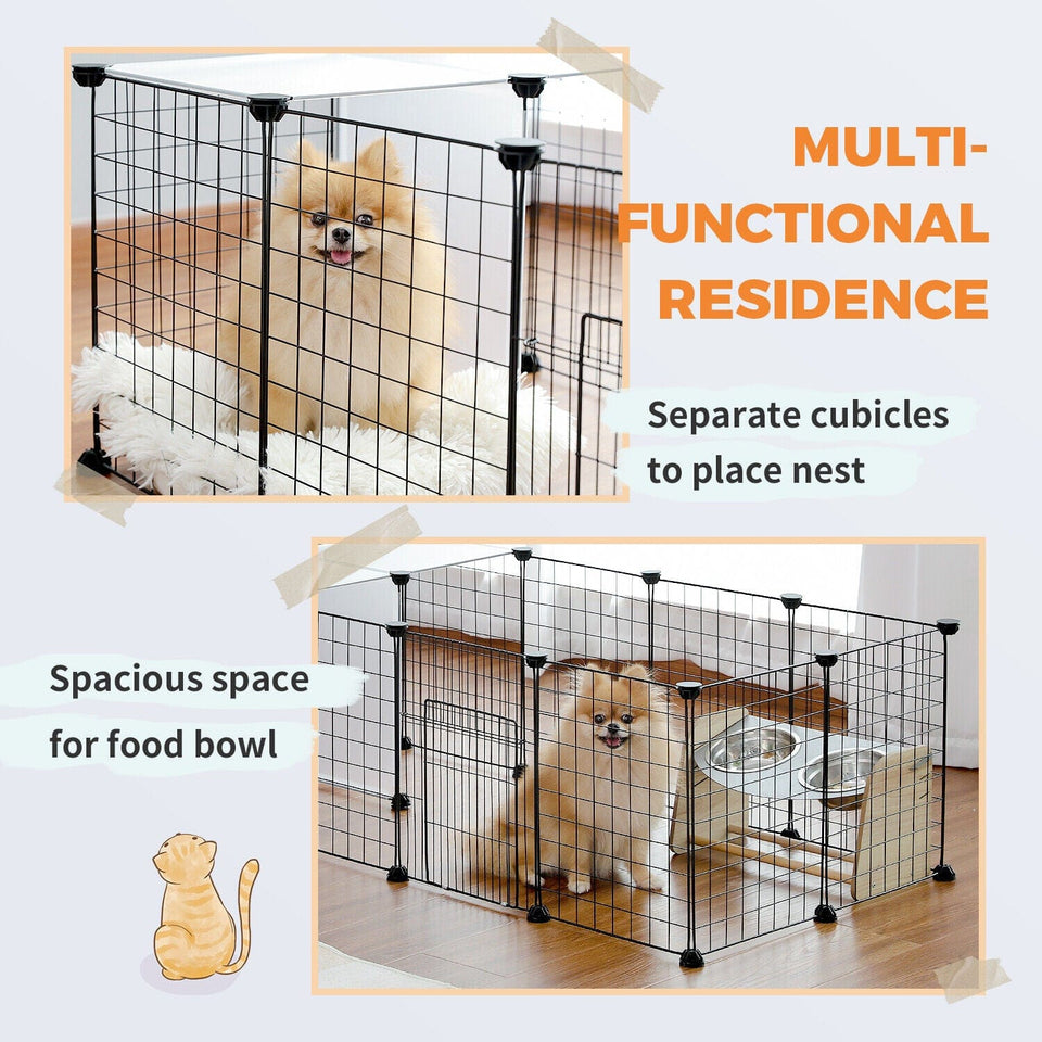 Cat Tree Palace - Cat Scratching Posts USA Animal Pen 15 Piece Multi Configure Pet Playpen