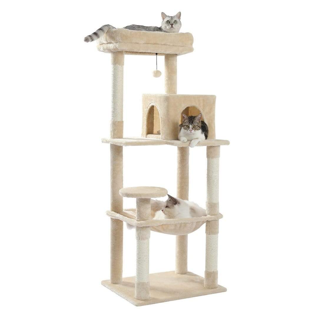 Buy 56.3 Cat Scratching Post Tree Pole Beige Cat Tree Palace