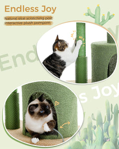 Cat Tree Palace - Cat Scratching Posts USA Cat Scratching Post Specialists | Cat Scratcher Trees & Poles 24.8" Cactus Cat Scratching Tree with Condo