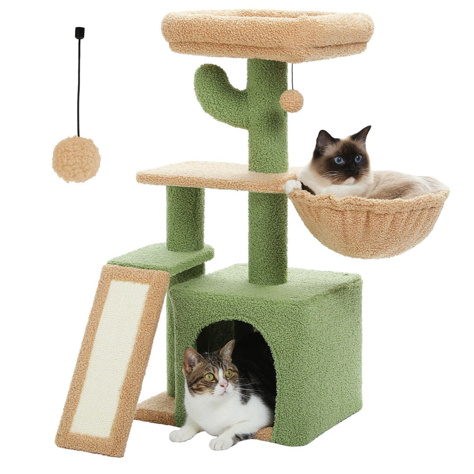 Cat Tree Palace - Cat Scratching Posts USA Cat Scratching Post Specialists | Cat Scratcher Trees & Poles ﻿31.5" Compact Cactus Cat Scratching Tree/ Post