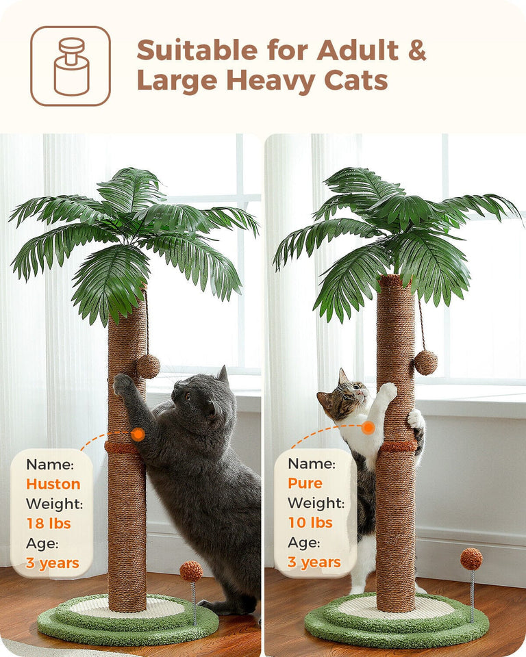 Cat Tree Palace - Cat Scratching Posts USA Cat Scratching Post Specialists | Cat Scratcher Trees & Poles 33" Cat Palm Tree Scratching Post/ Pole