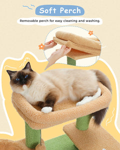 Cat Tree Palace - Cat Scratching Posts USA Cat Scratching Post Specialists | Cat Scratcher Trees & Poles 34.6" Compact Cat Scratching Tree Condo