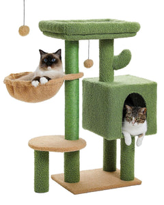 Cat Tree Palace - Cat Scratching Posts USA Cat Scratching Post Specialists | Cat Scratcher Trees & Poles 35.4" Cactus Cat Scratching Tree with Condo