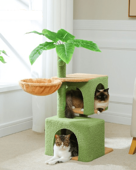 Cat Tree Palace - Cat Scratching Posts USA Cat Scratching Post Specialists | Cat Scratcher Trees & Poles 43.3" Tropical Cat Scratching Tree Condo