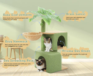 Cat Tree Palace - Cat Scratching Posts USA Cat Scratching Post Specialists | Cat Scratcher Trees & Poles 43.3" Tropical Cat Scratching Tree Condo