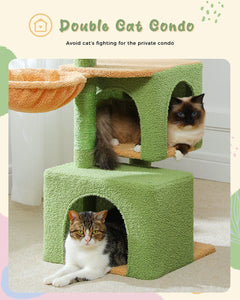 Cat Tree Palace - Cat Scratching Posts USA Cat Scratching Post Specialists | Cat Scratcher Trees & Poles 43.3" Tropical Cat Scratching Tree Condo