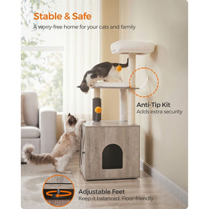 Cat Tree Palace - Cat Scratching Posts USA Cat Scratching Post Specialists | Cat Scratcher Trees & Poles 52.8" Vintage Look Cat Tree with Litter Cupboard