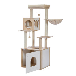 Cat Tree Palace - Cat Scratching Posts USA Cat Scratching Post Specialists | Cat Scratcher Trees & Poles 56" Multi Level Cat Scratching Post / Tree / Pole