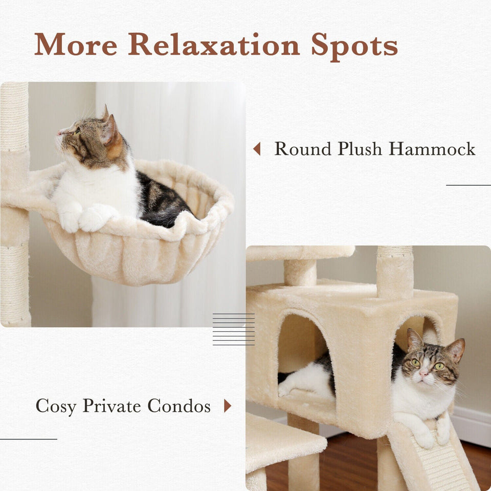 Cat Tree Palace - Cat Scratching Posts USA Cat Scratching Post Specialists | Cat Scratcher Trees & Poles 60" Multilevel Cat Scratching Tree