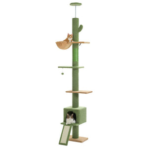 Cat Tree Palace - Cat Scratching Posts USA Cat Scratching Post Specialists | Cat Scratcher Trees & Poles 82.7" - 107.8" Floor to Ceiling Cactus Cat Scratching Pole with Condo & Nest