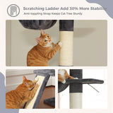 Cat Tree Palace - Cat Scratching Posts USA Cat Scratching Post Specialists | Cat Scratcher Trees & Poles 82.7" - 107.8" Floor to Ceiling Cat Scratching Pole with Condo & Nest