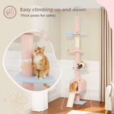 Cat Tree Palace - Cat Scratching Posts USA Cat Scratching Post Specialists | Cat Scratcher Trees & Poles 82.7" - 107.8" Floor to Ceiling Cat Scratching Pole with Condo & Nest