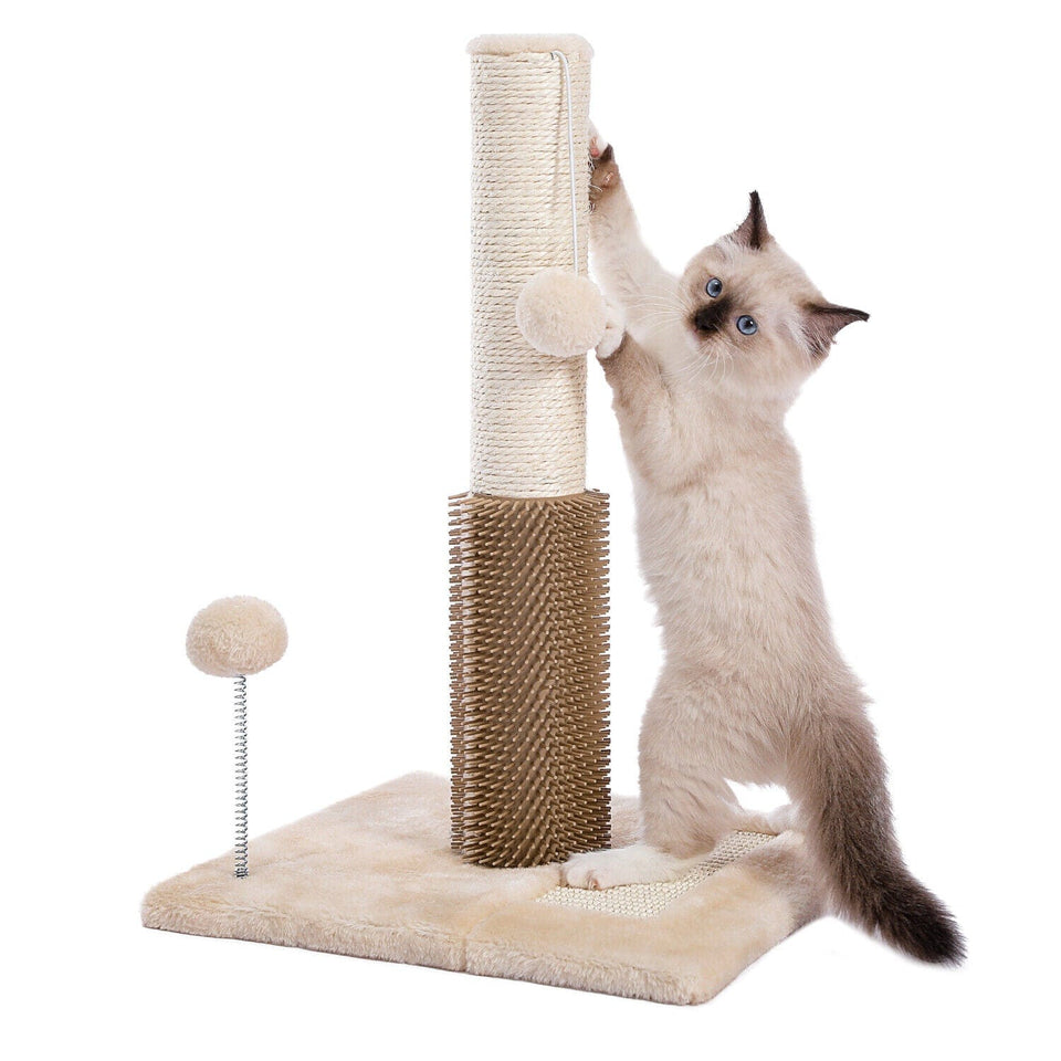 Cat Tree Palace - Cat Scratching Posts USA Cat Scratching Post Specialists | Cat Scratcher Trees & Poles Beige 19.6" 3 in 1 Cat Scratching Post