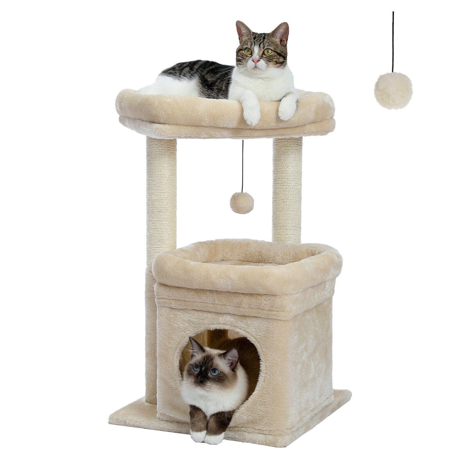 Cat Tree Palace - Cat Scratching Posts USA Cat Scratching Post Specialists | Cat Scratcher Trees & Poles Beige 27.6" Cat Scratching Post / Tree / Pole - Grey