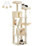 Cat Tree Palace - Cat Scratching Posts USA Cat Scratching Post Specialists | Cat Scratcher Trees & Poles Beige 70.9" Multilevel Cat Scratching Tree with Condo's