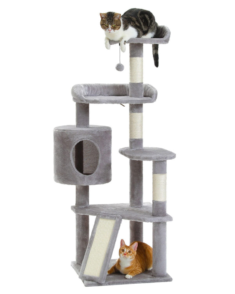 Cat Tree Palace - Cat Scratching Posts USA Cat Scratching Post Specialists | Cat Scratcher Trees & Poles Gray 51.2" Multilevel Cat Scratching Tree