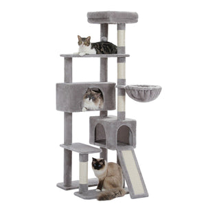 Cat Tree Palace - Cat Scratching Posts USA Cat Scratching Post Specialists | Cat Scratcher Trees & Poles Gray 60" Multilevel Cat Scratching Tree