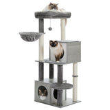 Cat Tree Palace - Cat Scratching Posts USA Cat Scratching Post Specialists | Cat Scratcher Trees & Poles Grey 51.2" Dual Condo Cat Tree Scratching Post/ Pole