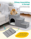 Cat Tree Palace - Cat Scratching Posts USA Pet Steps & Ramps 3 Step Pet Steps - Gray