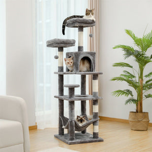 Cat Tree Palace Cat Furniture 60.6" Cat Scratching Post / Tree / Pole - Grey