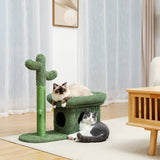 Cat Tree Palace - Cat Scratching Posts USA Cat Furniture 2 in 1 Condo & Cactus Cat Scratching Post / Tree / Pole