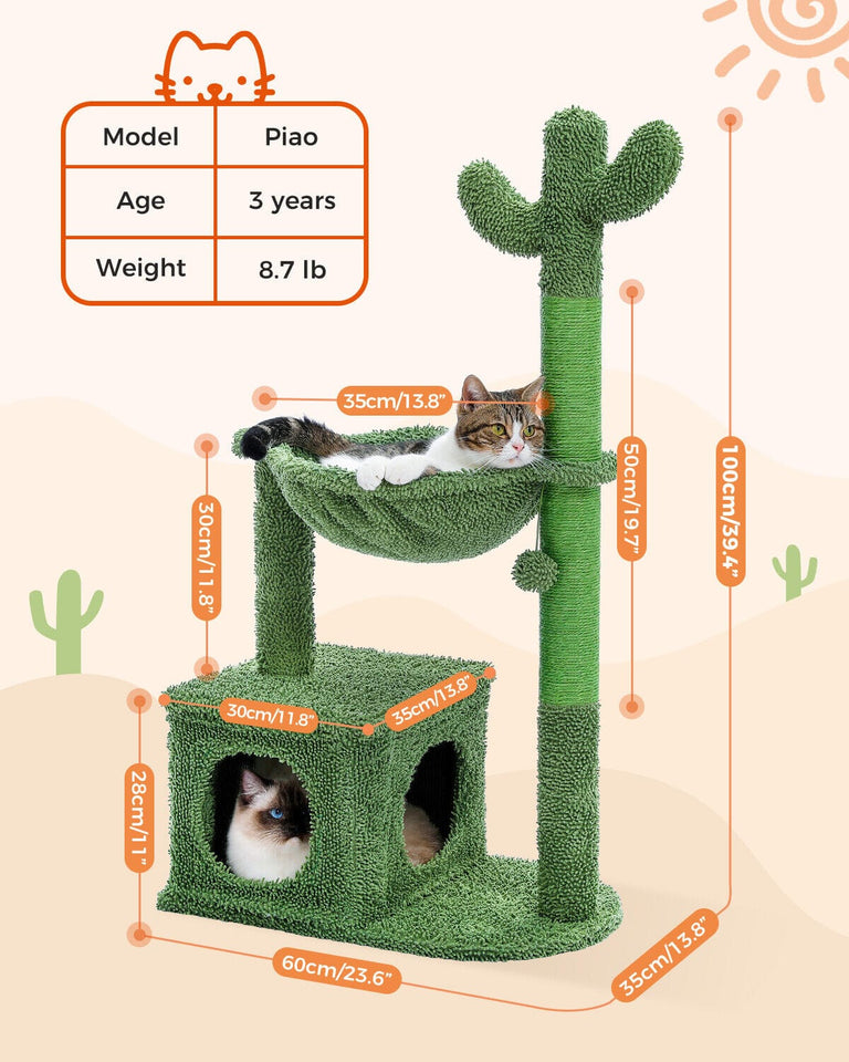 Cat Tree Palace - Cat Scratching Posts USA Cat Furniture 39.4" Cat Scratching Post / Tree / Pole - Green