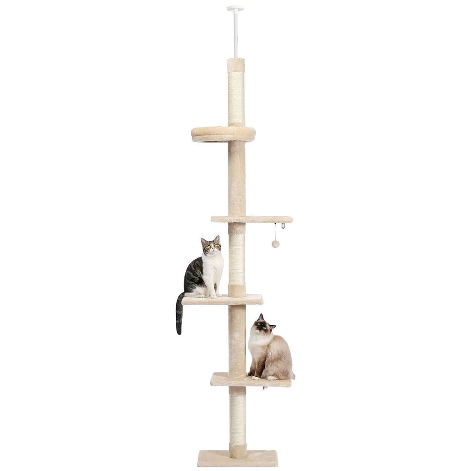 Cat Tree Palace - Cat Scratching Posts USA Cat Furniture Beige 29.8" Adjustable Floor to Ceiling Cat Scratching Post / Tree / Pole