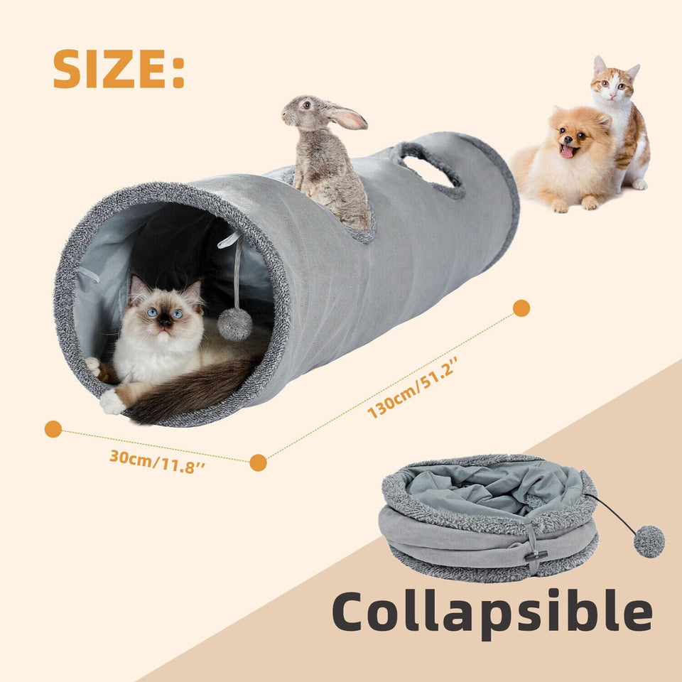 Cat Tree Palace - Cat Scratching Posts USA Cat Furniture Collapsible Cat Tunnel 2 Windows