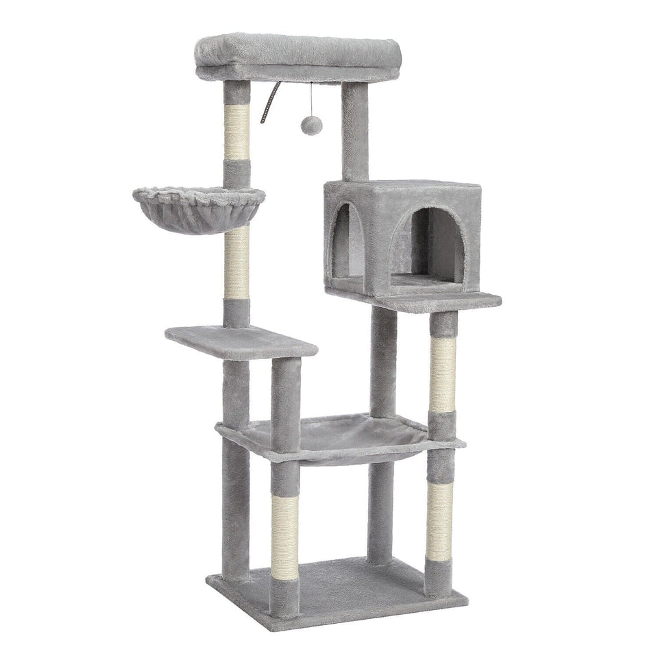 Cat Tree Palace Grey 56" Cat Scratching Post / Tree / Pole with Condo
